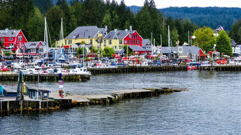 Image similar to scenic shot of little norway waterfront in poulsbo washington