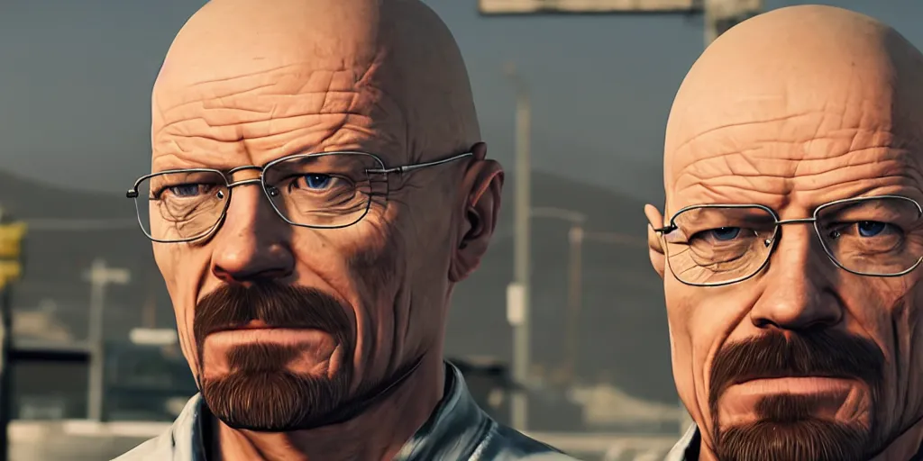 Prompt: Walter White as a GTA 6 character, 4k detailed, rendered in unreal engine 5, 8k