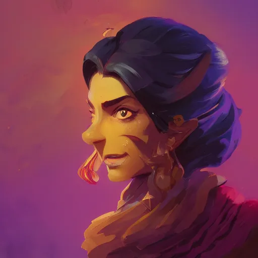 Image similar to profile portrait, maya ali mage, gloomhaven, dynamic lighting, gaudy colors, octane render aesthetic, matte painting concept art, official fanart behance hd artstation by jesper ejsing, by rhads and makoto shinkai and lois van baarle and ilya kuvshinov and rossdraws