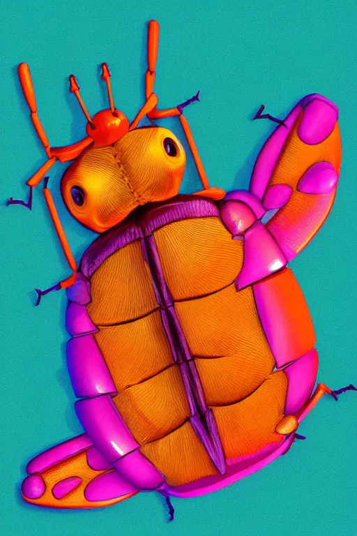 Prompt: colorful full body shot of an anthropomorphic cockroach with abdomen segmented into ten parts, with long thin antennae, trending on artstation, trending on deviantart ,cinematic backlighting, 8k, symmetrical, correct proportions, hyper detail illustration by tim schafer, by peter chan, vibrant colors, from men in black, orange lights, pink shadows