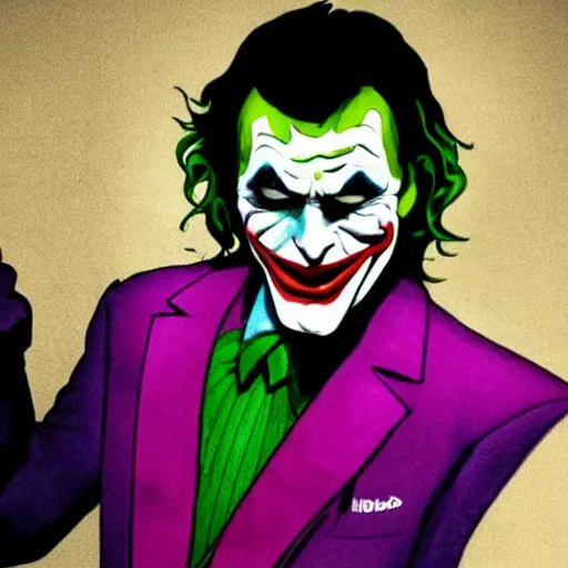 Image similar to the joker as batman