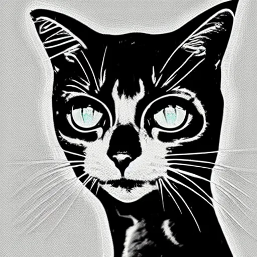 Image similar to cat alien by warhol