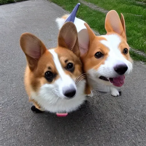 Image similar to space corgis