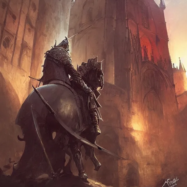 Prompt: christof romuald is a renowned brujah and a former crusader knight embraced by ecaterina the wise in prague during the dark ages. by stanley artgerm lau, wlop, rossdraws, frank frazetta, andrei riabovitchev, marc simonetti