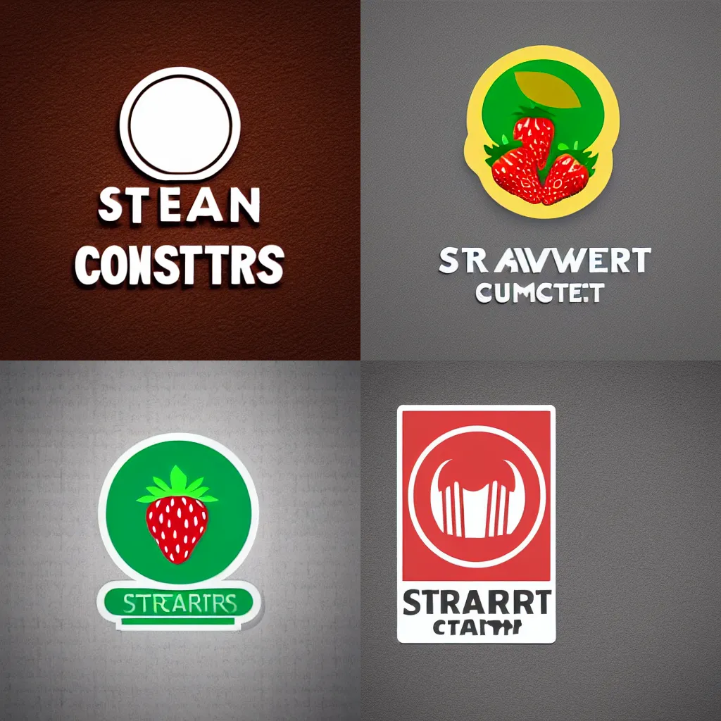 Prompt: Clean,Sharp, vectorized sign warning that strawberries can suddenly combust, Icon, Trending, modern and minimalist