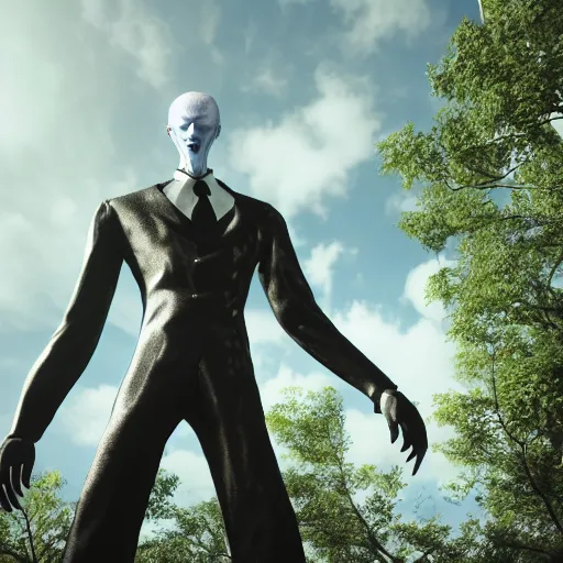 Prompt: slender man, tekken 7, unreal engine, octane render,