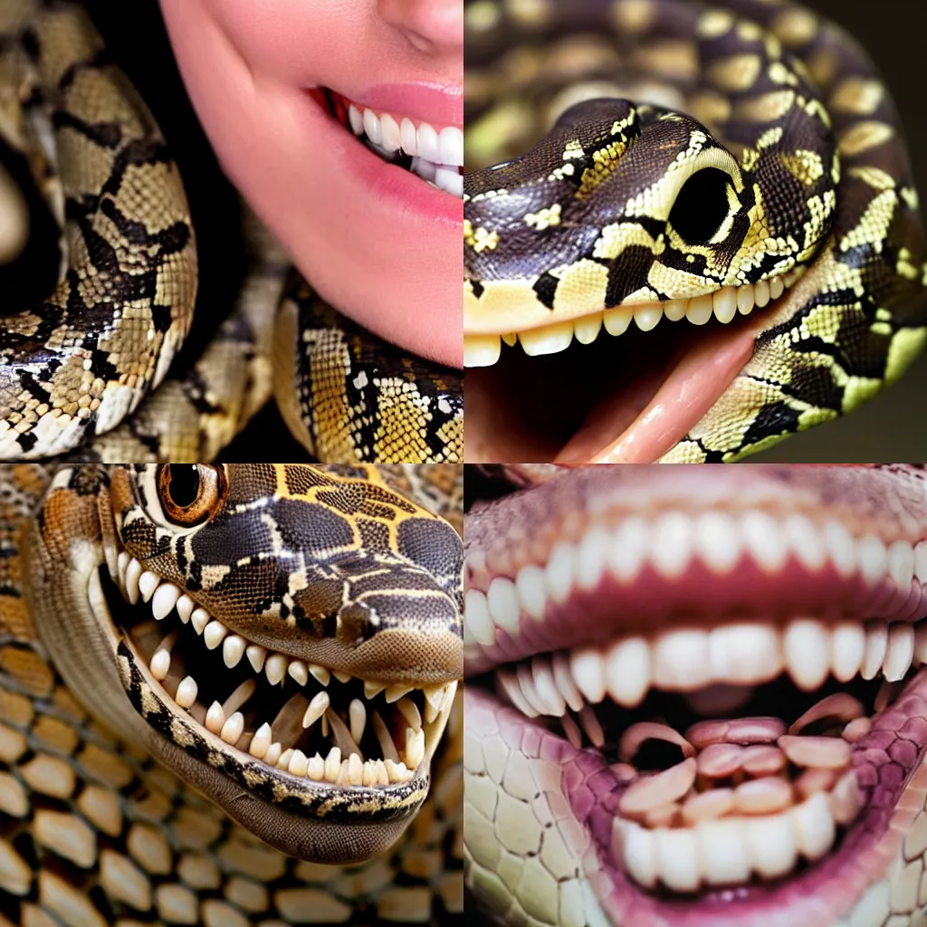 snake fangs close up