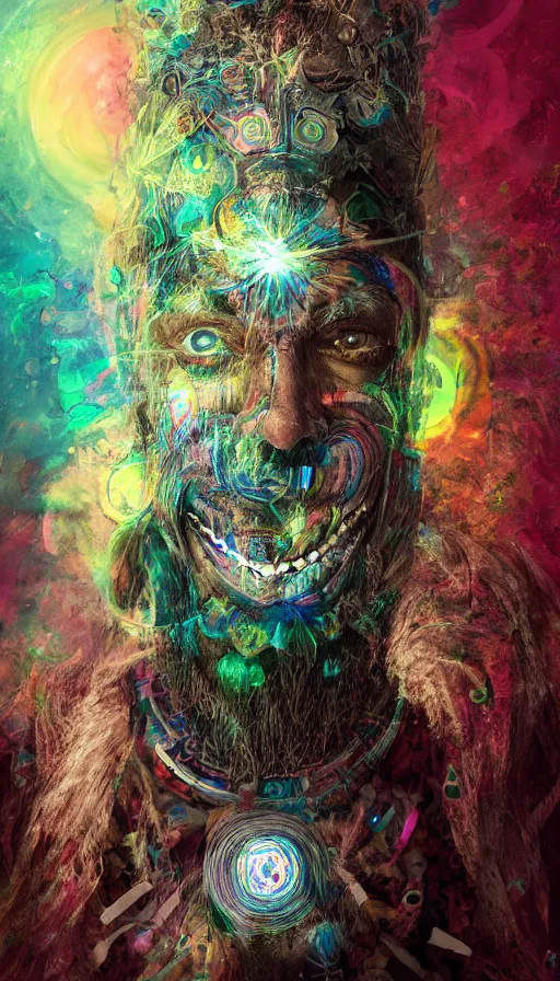 Image similar to portrait of a digital shaman, by jesper esjing