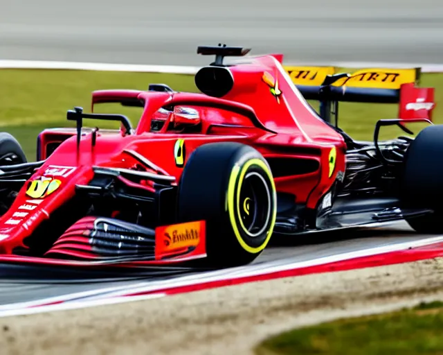 Image similar to live action photo of the 2 0 2 1 f 1 scuderia ferrari, 8 k, sports photography