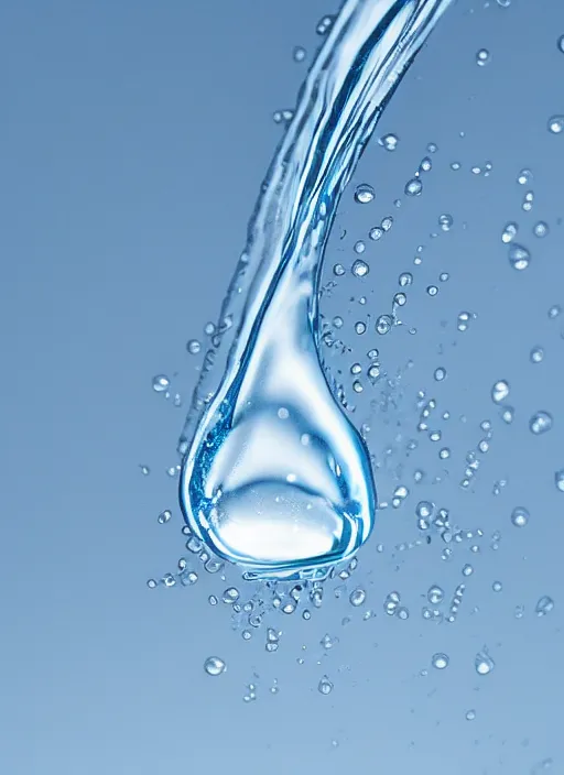 Image similar to portrait of a stunningly beautiful water drop, pixel perfect