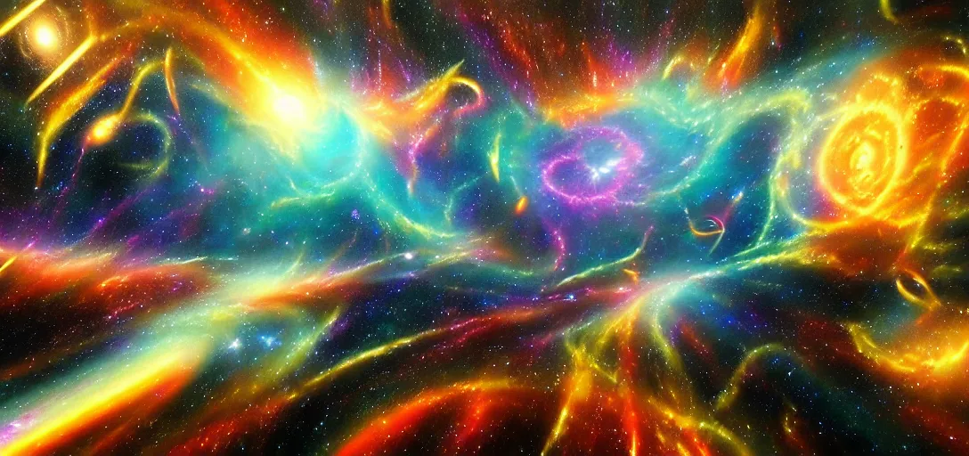 Prompt: light speed holodeck realm astral spirit world city galactic nebula highly detailed surrealist art