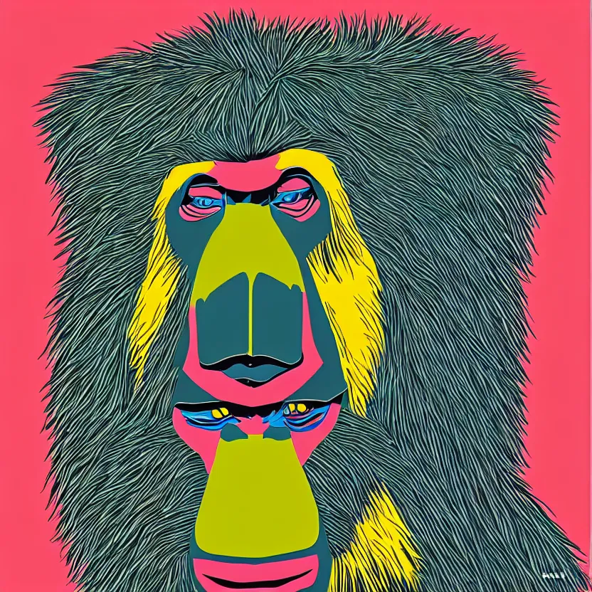 Image similar to Mandrill pop art