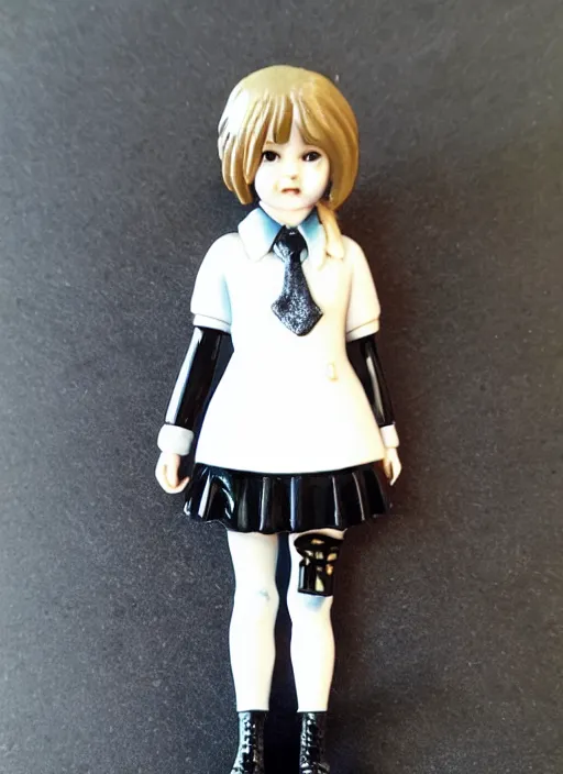 Image similar to 80mm resin detailed miniature of a school girl with black skirt, white blouse and gothic boots