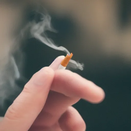 Image similar to cigarette in fingers, hyper realistic