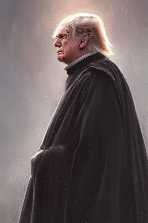 Image similar to donald trump as emperor palpatine, detailed, 8 k, trending on artstation, smooth, sharp focus artwork by mark arian, artgerm, mark keathley, greg rutkowski