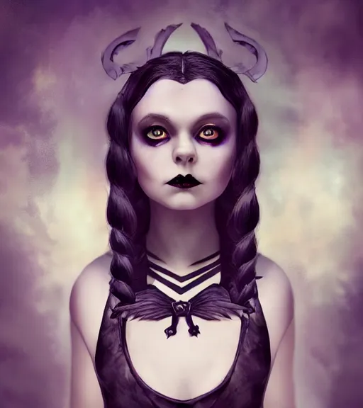 Prompt: an epic fantasy comic book style portrait painting of an extremely cute and adorable very beautiful victorian gothic noir wednesday addams crow girl, unreal 5, daz, hyperrealistic, octane render, cosplay, rpg portrait, chiaroscuro, dynamic lighting, intricate detail, harvest fall vibrancy, cinematic