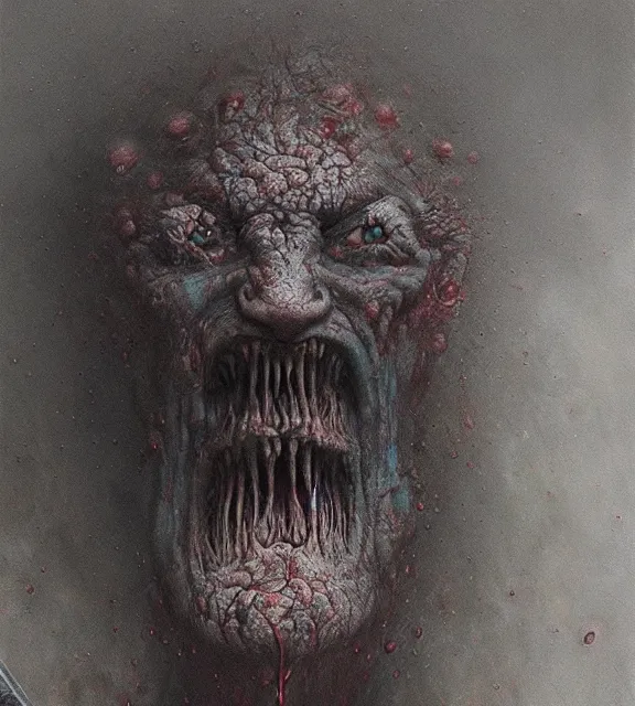 Image similar to chaos berserker, beksinski, trending on artstation