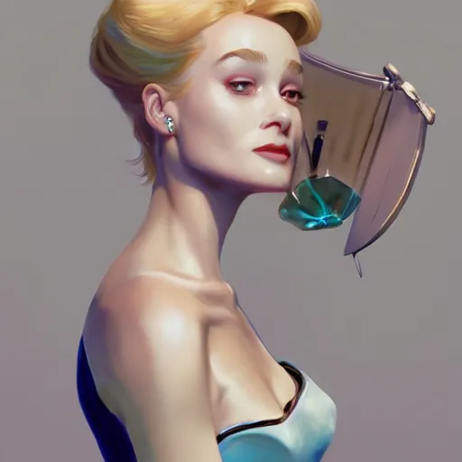 Image similar to blonde holly golightly in breakfast at tiffany's, anatomy, bathed in light, highly detailed, photorealistic, artstation, smooth, sharp focus, illustration, unreal engine 5, 8 k, art by artgerm and greg rutkowski and edgar maxence