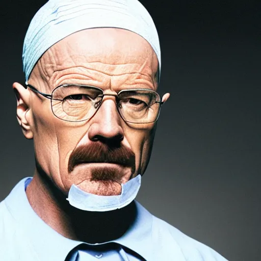 Image similar to walter white using a durag looking fresh, full body and face shot