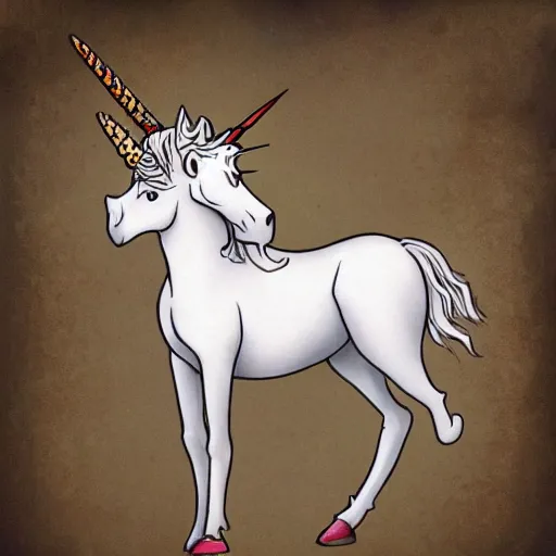 Image similar to an evil stabby unicorn, fantasy art