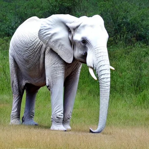 Image similar to photo of a perfect albino african elephant with white skin and covered entirely in dense freckles