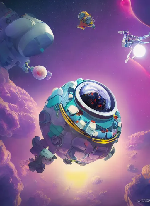 Image similar to An epic fantastic realism comic book style astroneer painting of the most beautiful flowers launched into space, bouquets, solar eclipse, fisheye, unreal 5, DAZ, hyperrealistic, octane render, dynamic lighting