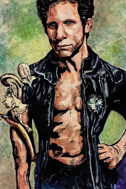 Prompt: glenn howerton as apollo by josh kirby