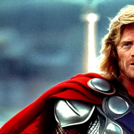 Image similar to still of robert redford as thor in thor ( 1 9 7 5 )