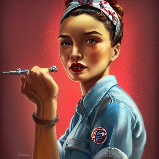 a portrait of Rosie the riveter by wlop, intricate | Stable Diffusion ...