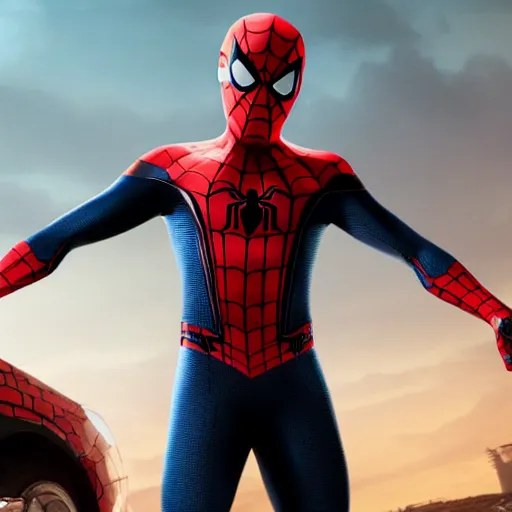 Image similar to tom holland plays video game spider man on his couch