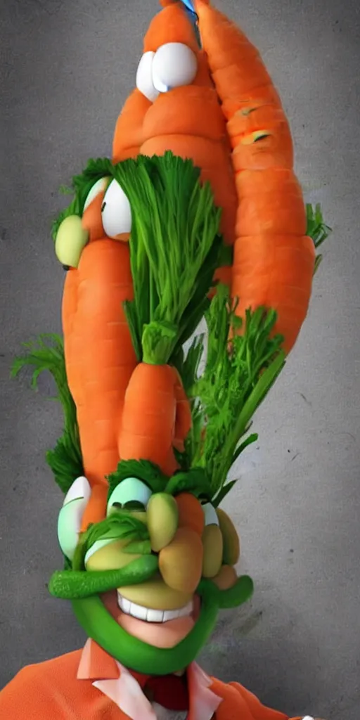 Prompt: Rob Schneider as a carrot