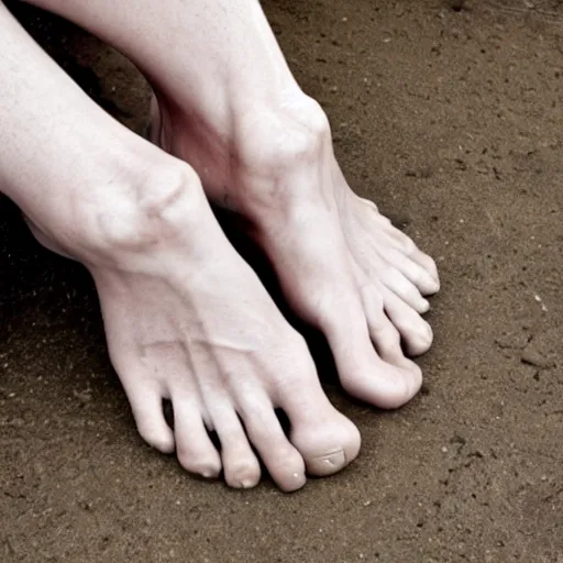Prompt: a human foot with a missing toe