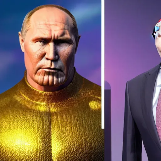 Prompt: if thanos and putin had a baby.