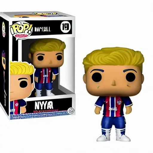 Prompt: neymar funko pop toy, detailed