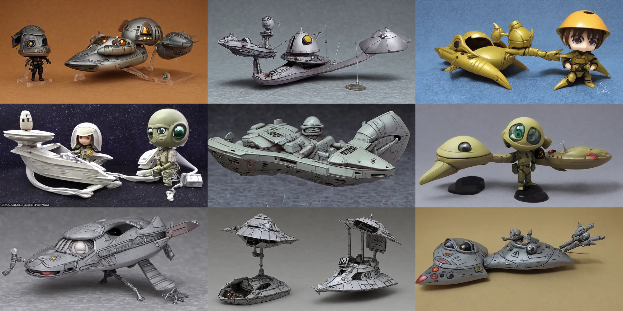 Prompt: nendoroid cute alien scout ship by darrell k. sweet