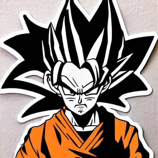 Image similar to die cut sticker, goku with a strawhat, splatter paint