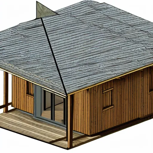 Image similar to 2D image of a house set against a 3D grid