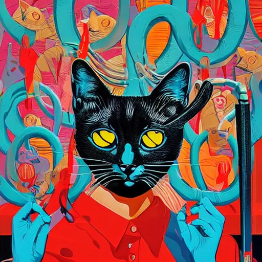 Image similar to Tristan Eaton, Lofi Cat