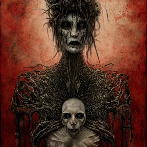Prompt: Horror portrait by Santiago Caruso and Nekro and Amanda Sage, cgsociety 4k