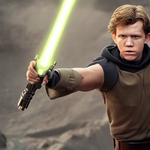 Image similar to tom holland as luke skywalker