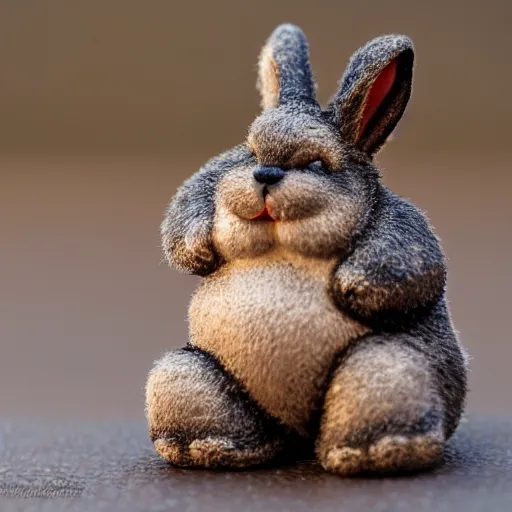 Image similar to macro photo of a miniature ho scale hamungus chungus figure, taken with canon 8 0 d, canon 1 0 0 mm f / 2. 8