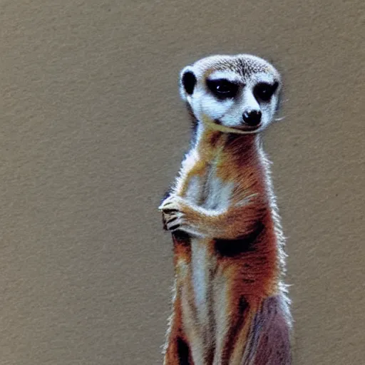 Prompt: an aquarelle of a meerkat
