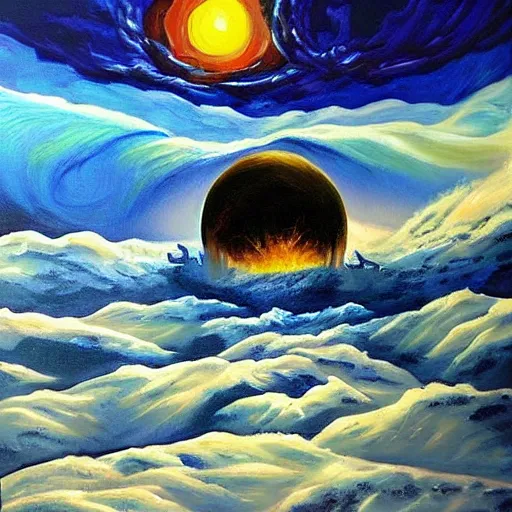 Image similar to last day on earth, dramatic painting