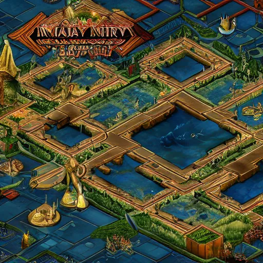 Prompt: imaginary heroes of might and magic city, high resolution and extreme detail, well symmetrically composed, gorgeous lightning