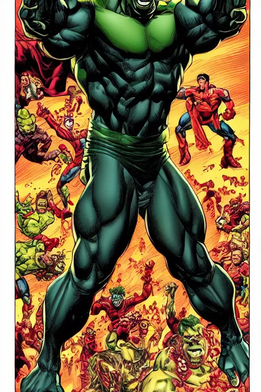 Prompt: eddie murphy as the hulk, full body, vector image, comic books style, very detailed, by jim lee, by todd mcfarlane, by rob liefeld