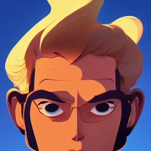 Image similar to face icon stylized minimalist the new adventures of johnny quest, loftis, cory behance hd by jesper ejsing, by rhads, makoto shinkai and lois van baarle, ilya kuvshinov, rossdraws global illumination