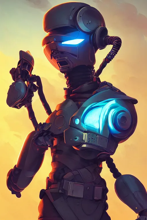 Image similar to epic mask helmet robot ninja portrait stylized as fornite style game design fanart by concept artist gervasio canda, behance hd by jesper ejsing, by rhads, makoto shinkai and lois van baarle, ilya kuvshinov, rossdraws global illumination radiating a glowing aura global illumination ray tracing hdr render in unreal engine 5