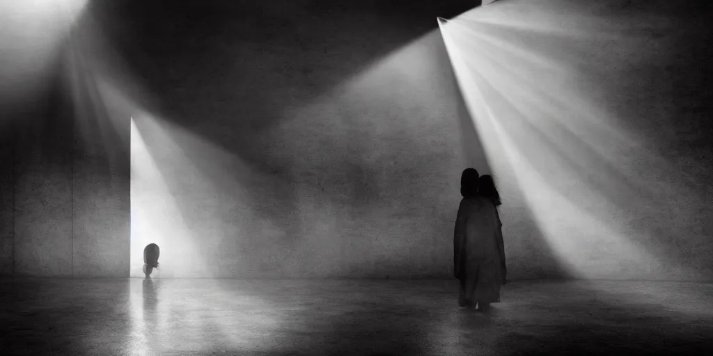 Image similar to cinematic atmospheric photo of a lost girl by fan ho, realistic, god rays