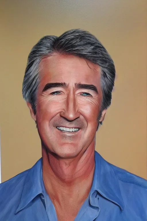 Image similar to hyper realistic painting of randy mantooth, vivid colours, highly detailed, wall eyed