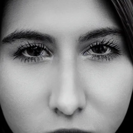 Prompt: bw closeup photo of a beautiful woman face, golden hour, 8 0 mm lens,